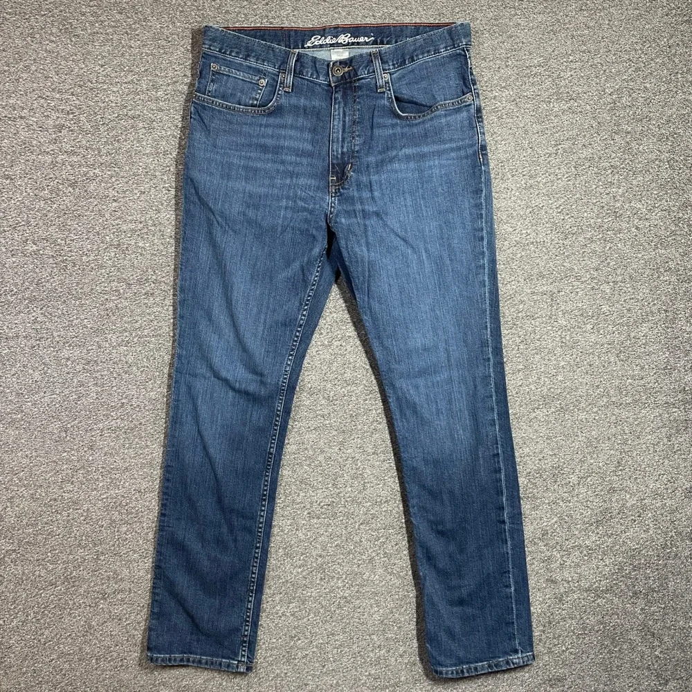 Eddie Bauer Mens Slim Fit Jeans 34x32 Medium Wash Blue Stretch Denim Pants